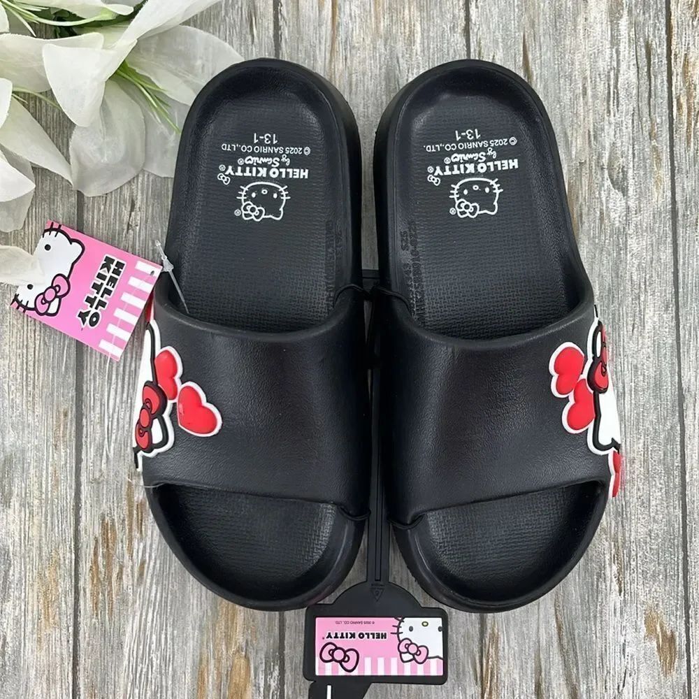 Little Girls Hello Kitty License Slides Sandals Shoes Size 1-13
